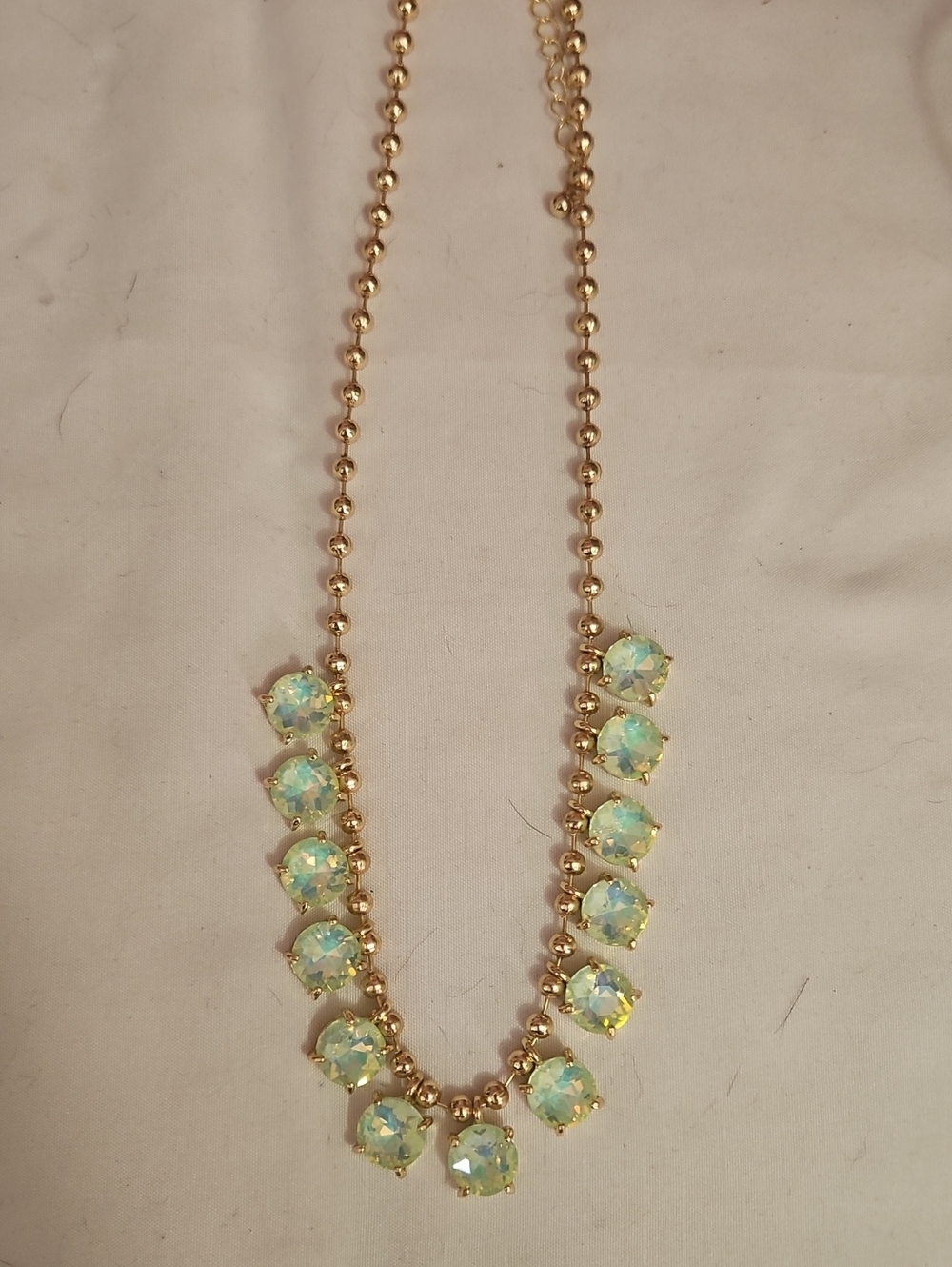 Gold-Tone Opal Crystal Pendant Necklace - Iridescent Bahama Waters